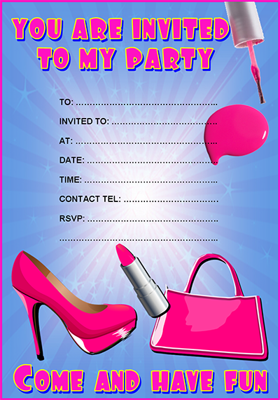 Free Party Fashion Girl Invitation